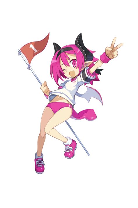 Raspberyl Disgaea Disgaea Rpg Official Art 1girl Buruma Demon Girl Full Body Midriff