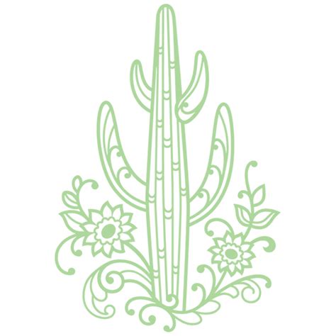 Saguaro Cactus And Flowers Svg Dxf Cutting Machine And Laser Cutting