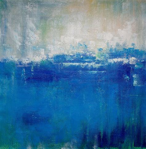 Large Blue Ocean Oil Paintingdeep Blue Sea Abstract Paintingoriginal