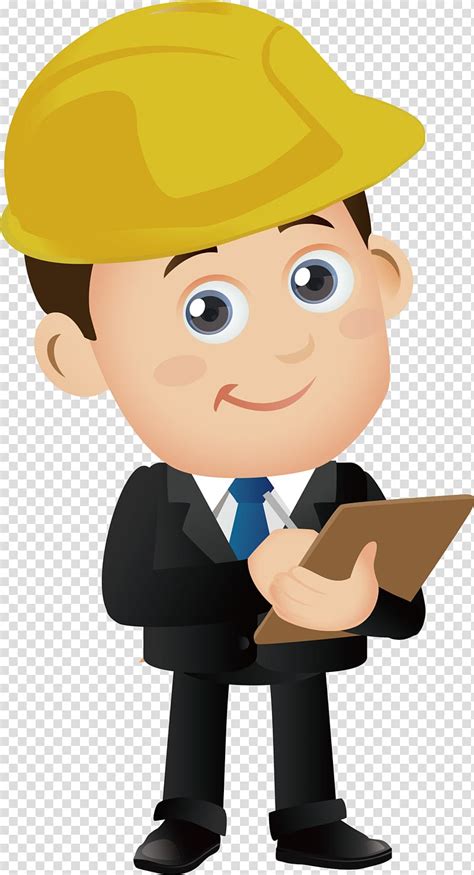 Architect cartoon illustration, Engineering Rugged ...