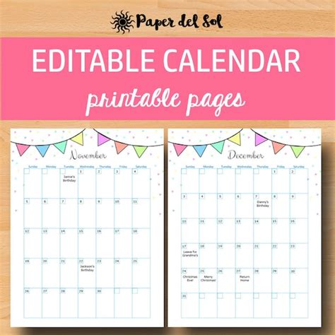 Dentrodabiblia 2018 Calendar Editable