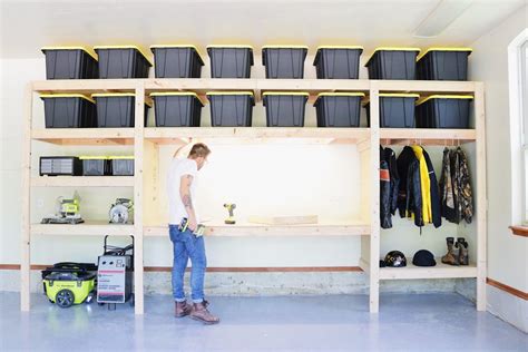 Diy Garage Storage Shelves Plans How To Build Wood Garage Storage
