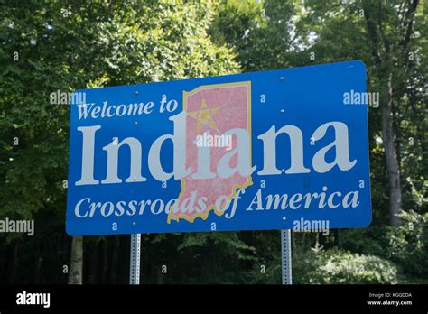 Welcome To Indiana Sign Stock Photo Alamy