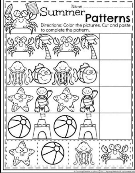 The Printable Worksheet For Summer Patterns To Help Students Learn How