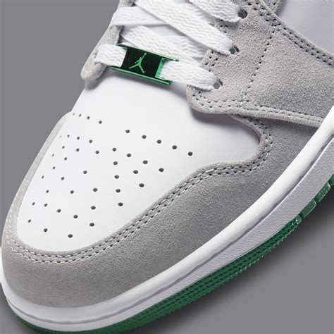 Air Jordan 1 Mid Appears In White Grey And Pine Green House Of Heat