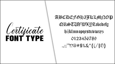Certificate Font Type Typography Excellence