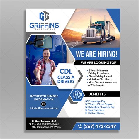 Serious Modern Long Distance Trucking Flyer Design For A Company By