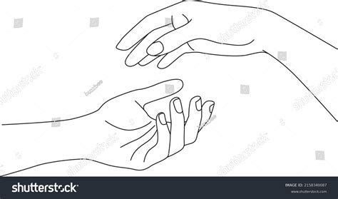 Hands Together Holding Hand Outline Drawing Stock Vector Royalty Free Shutterstock