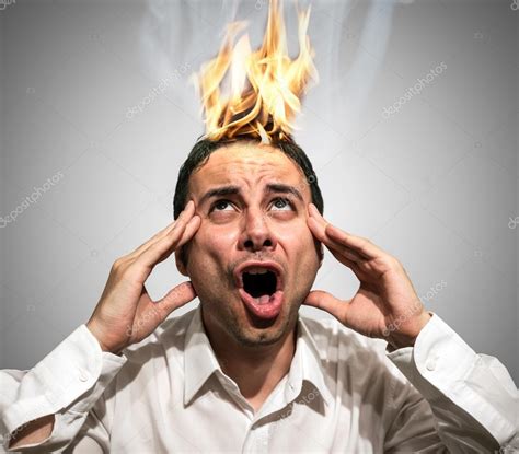 Man Having His Brain Burning Up — Stock Photo © Minervastock 81628260