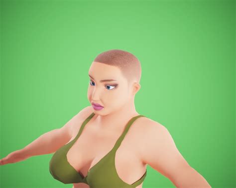 Cartoon Woman Free Vr Ar Low Poly 3d Model Rigged Cgtrader