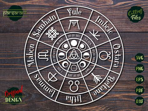Mabon Samhain Beltane Yule Digital Cut File Digital Image Celtic Prayer Pagan Calendar