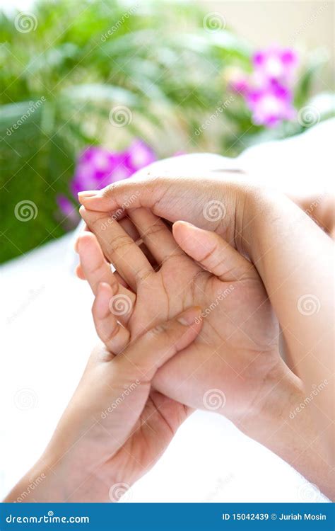 Woman Receiving Hand Massage Stock Image Image Of Close Gentle 15042439