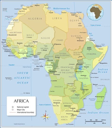 4 Free Political Map Of Africa With Country Names In Pdf