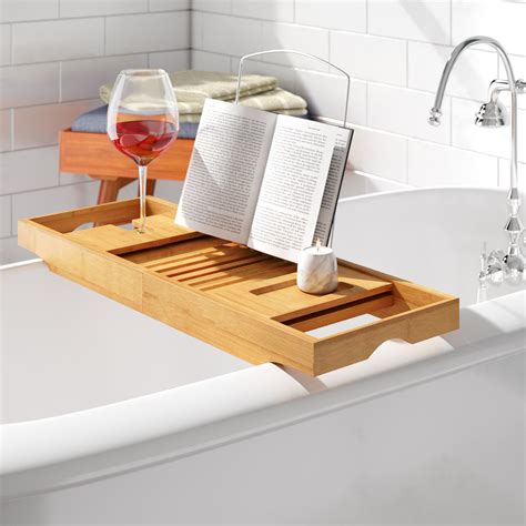 Over the dispenser products at great prices. Bamboo Bath Tray | Wood bath, Bath caddy, Bathtub caddy
