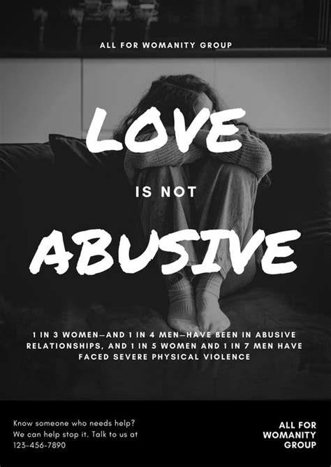 Free Custom Printable Domestic Violence Poster Templates Canva