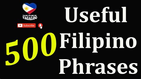 500 Useful Filipino Phrases English Speaking Practice Talk To Me In