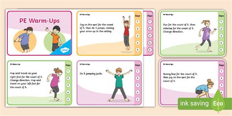 Pe Warm Ups Activity Cards Primary Resources