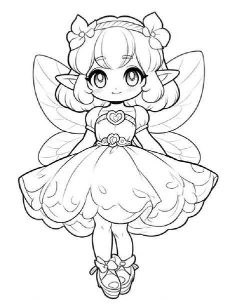 Cute Chibi Coloring Page In 2023