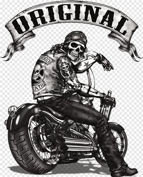 Biker Skull Biker Png Download Biker Art Motorcycle Drawing