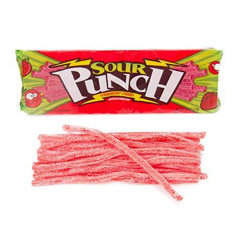 Sour Punch Straws 45 Ounce Trays Strawberry 24 Piece Box Candy
