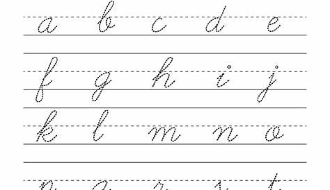 handwriting alphabet worksheet