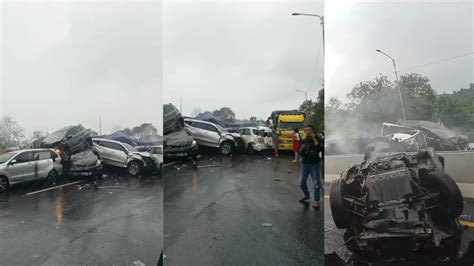 Video Kecelakaan Beruntun Tol Purbaleunyi Km Beredar Sejumlah Mobil