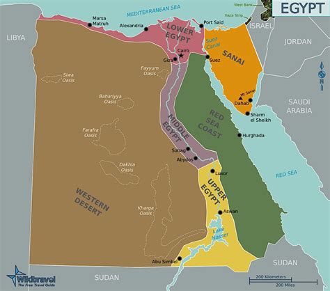 Egypt Regions Map Egypt Mappery