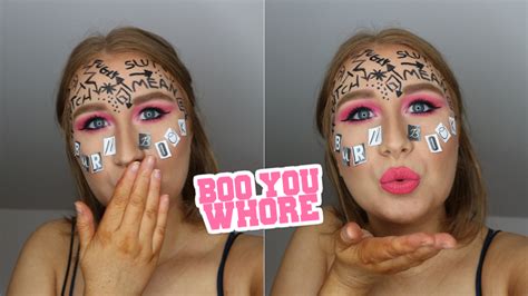 boo you whore burn book halloween makeup lorraine moran