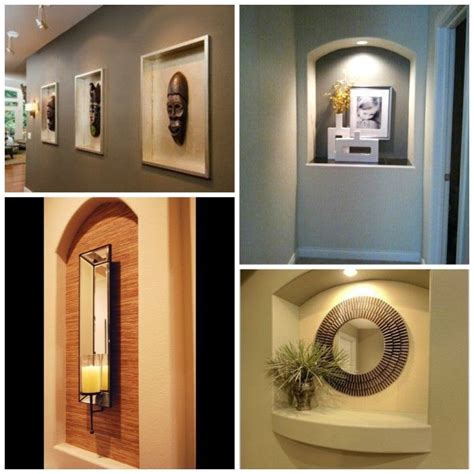 If you don't have a fireplace, use wall decor to create a focal point in your living room. Eyebrow arch wall niche backgrounds | Niche decor, Alcove ...