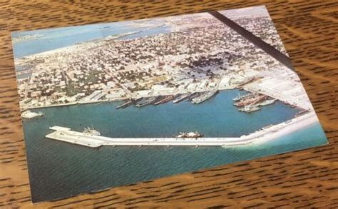 Key West Naval Station Aerial Photo Postcard Vintage Unposted Florida