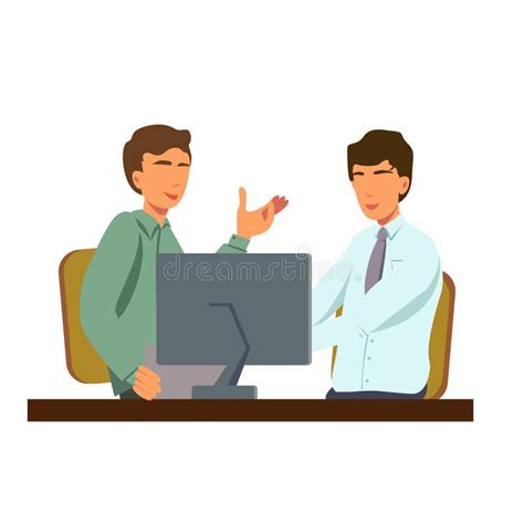 Tired Mans Working In Office Vector Illustration Office Concept