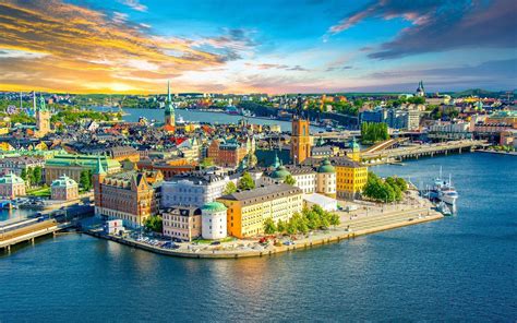 stockholm capital of sweden sunset landscape photography 4k ultra hd tv wallpaper for desktop