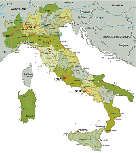 Cartes De Italie Cartes Typographiques Détaillées Des Villes De Italie