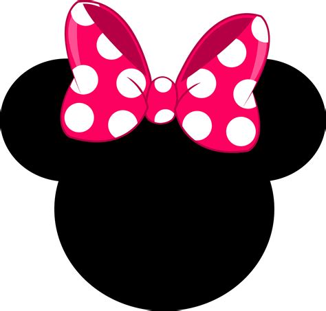 A Minnie Mouse Head With A Pink Bow On Its Head And Polka Dots