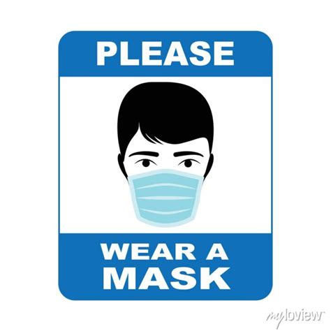 Please Wear A Mask Sign Wall Stickers Please Print Sticker