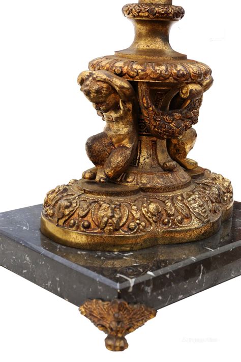 Antiques Atlas Ormolu Cast Brass Bronze Marble Table Lamp C1920