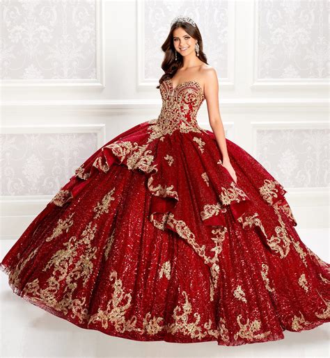 Princesa By Ariana Vara Pr22027 Quinceanera Dress In 2021 Red