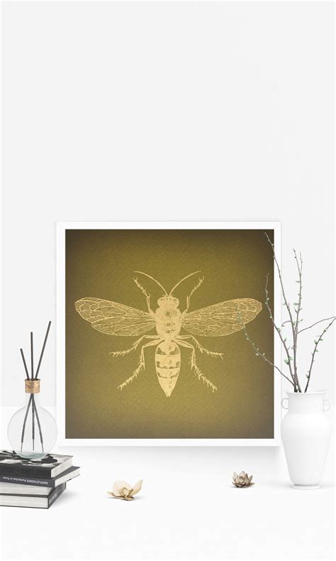 Classic Vintage Bee Art Print For Wall Art And Home Decoration