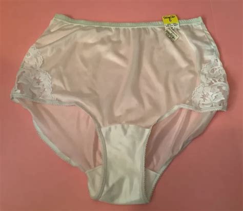 Vintage Vanity Fair Nylon Granny Panties White Semi Sheer Lace Sides Size 6 Nwt 5500 Picclick