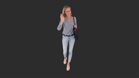 Claudia Posed 007 Walking 3d Woman Buy Royalty Free 3d Model By