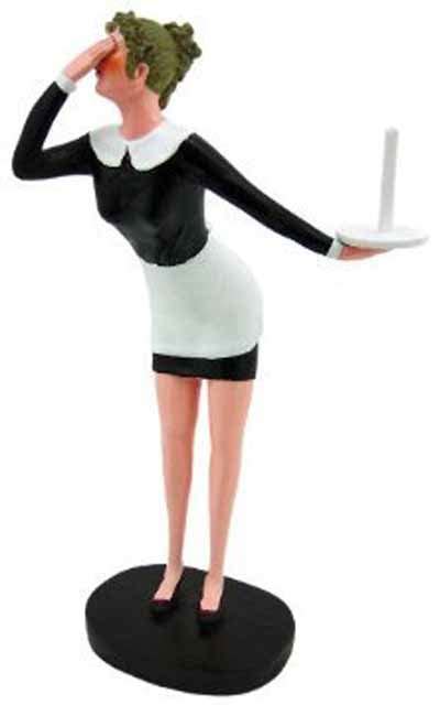 Made of cold cast resin, your maid holds a spare roll of toilet paper with style. 20 Funny Toilet Paper Holders