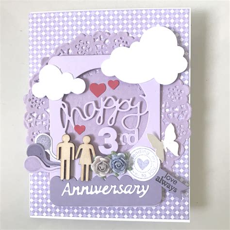 Happy 3rd Anniversary Handmade Card Hobbies And Toys Stationery And Craft