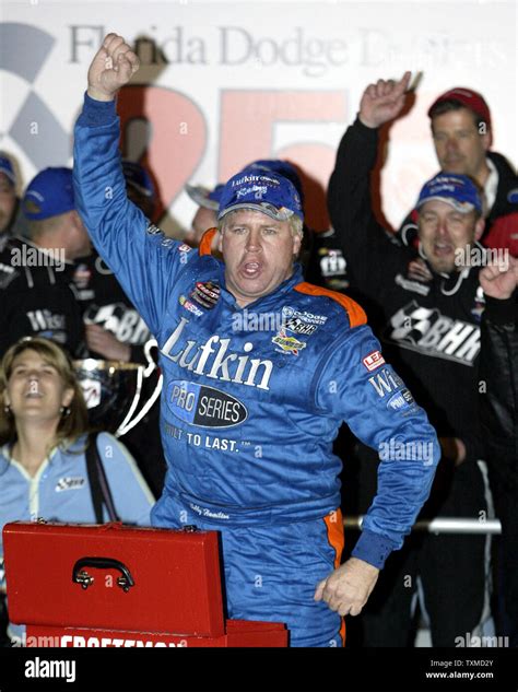 Bobby Hamilton Celebrates Winning The Nascar Florida Dodge Dealers 250