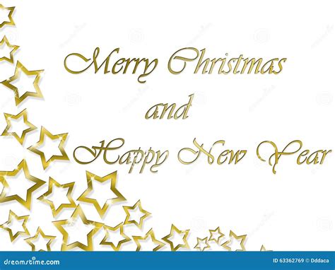 Merry Christmas And Happy New Year Background With Golden Letters And