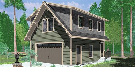 House Front Color Elevation View For 10154 Carriage House Plans 15