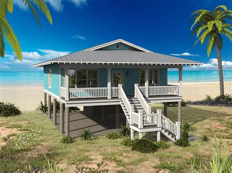 Built on a post and pier foundation, this plan is designed to get you closer to the beach. House Plan 51497 - Southern Style with 1267 Sq Ft, 2 Bed ...