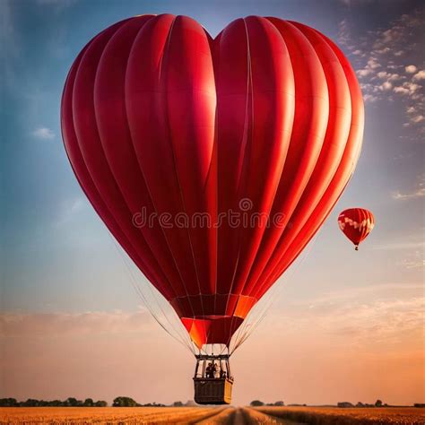 Heart Shaped Hot Air Balloon Symbolizing Soaring Flying Love And