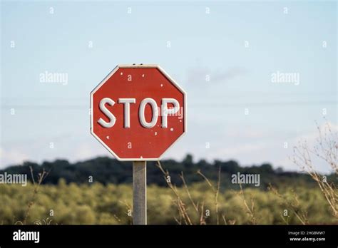Stop Sign Road Sign On A Spanish Road Spain Stock Photo Alamy