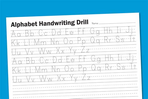 Free printable lined paper {handwriting paper template}. Alphabet Handwriting Drill - Paging Supermom