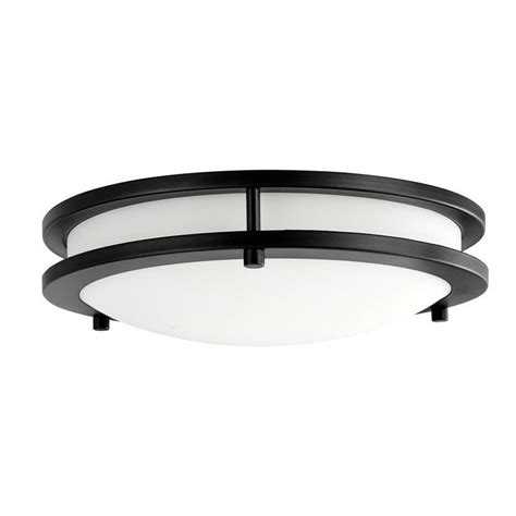 Hampton Bay Flaxmere In Matte Black Dimmable Led Flush Mount